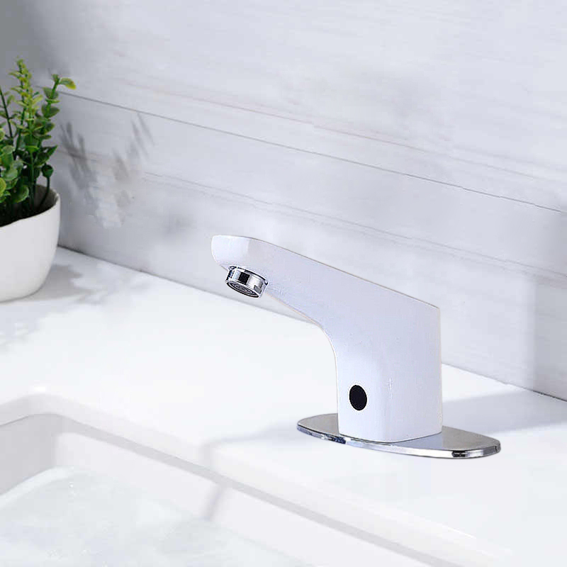 Fontana Sierra Commercial High Quality Touchless Automatic Sensor White Sink Faucet