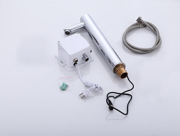 Fontana Tall Commercial Automatic Touch-Free Lavatory Bathroom Sink Sensor Faucet Chrome Finish