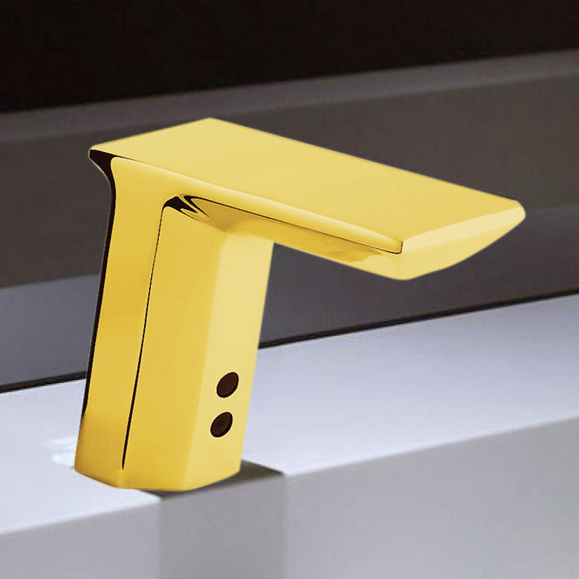Commercial Motion Sensor Activated Automatic Faucet Brass Valve Gold Tone Finish