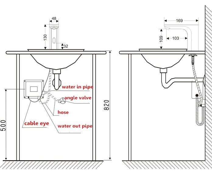 HYELE SOLAR THERMOSTATIC BASIN SENSOR FAUCET