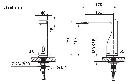 Bravat Commercial Electronic Faucet